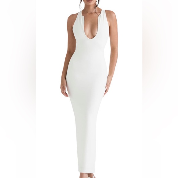 House of CB Dresses House Of Cb Eleanor Plunge Neck Maxi Cocktail